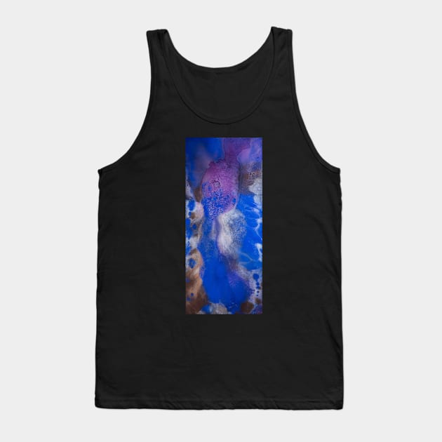 Blue and Purple Fluid Painting Tank Top by MihaiCotiga Art